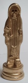 Holy Death/Santisima Muerte Statue 5.5"H  Resin Finish/Gold