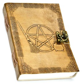  5" x 7" Broom Pentagram Embossed leather w/ latch