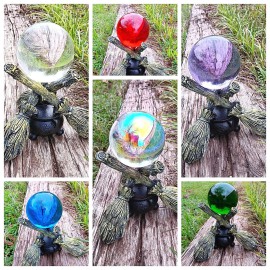 80mm Crystal Ball & Broomstick ball stand