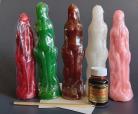 5 Female Figure Candle + Bat Blood Ink + Parchment Paper Set